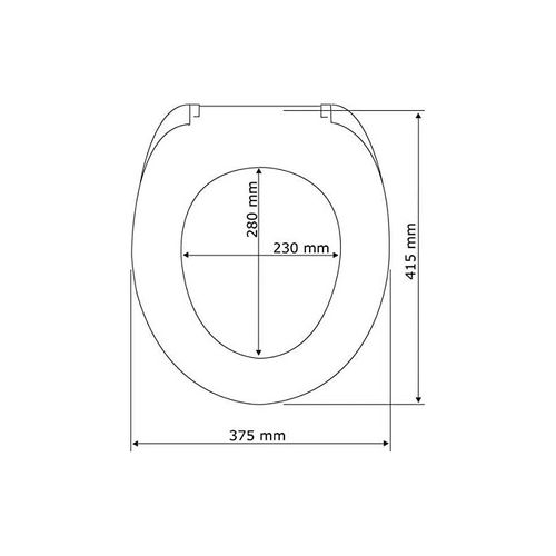 Abattant Wc "samos" - Bleu Ardoise - L 37,5 X L 44,5 Cm