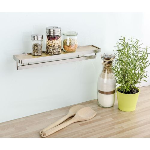 Etagère Porte Épices En Bambou Avec Barre Alina - Blanc