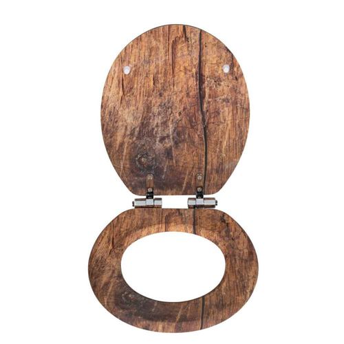 Abattant Wc En Bois Mdf "rustic" - Marron - Universelle