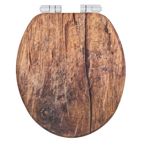Abattant Wc En Bois Mdf "rustic" - Marron - Universelle
