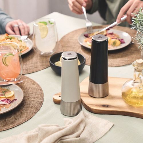 Set De Moulin à Épices 2 Pièces Ivoire-noir