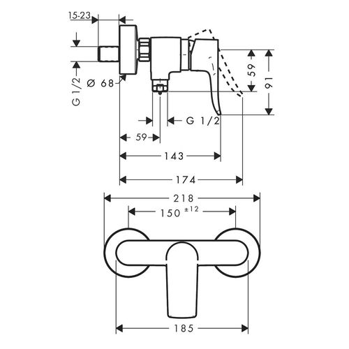 Mitigeur Douche Mécanique Hansgrohe Metris Chromé
