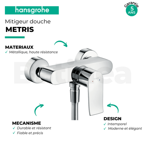 Mitigeur Douche Mécanique Hansgrohe Metris Chromé