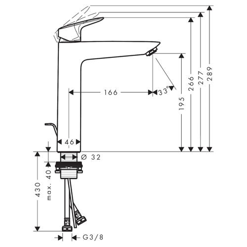 Hansgrohe Mitigeur Lavabo Logis 190 Eco C3 Avec Tirette Et Vidage Synthétique Chromé