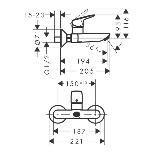 Hansgrohe Mitigeur Lavabo Mural Logis Sans Tirette Ni Vidage Chromé