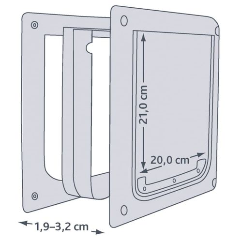 Chatière Pour Chiens À Double Sens Taille Xs-s 25 X 29 Cm Blanc