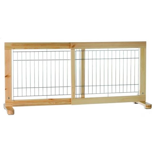 Barrière Pour Chiens - Bois De Bouleau Vernis - Ajustable 65-108 Cm