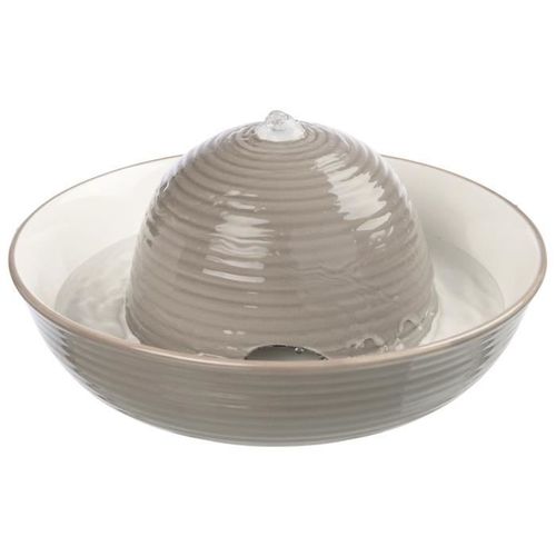 Fontaine A Eau En Céramique Vital Flow - 1,5 L / Ø 28 X 12 Cm - Gris Et Blanc - Pour Chien Et Chat