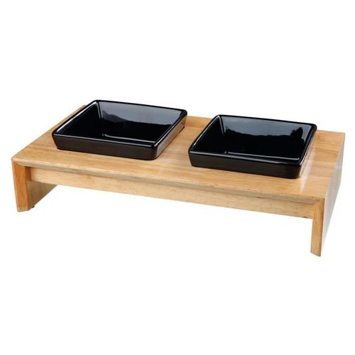 Set Écuelles 36x19x7cm - 2 X 0,4l - Noir - Pour Chien