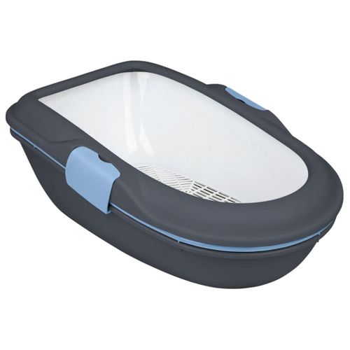 Bac À Litière Pour Chats Berto 39 X 22 X 59 Cm Gris Foncé