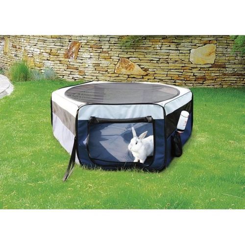 Enclos Pour Lapins/chiots - Ø 130 × 55 Cm - Bleu/gris