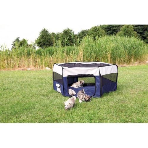 Enclos Pour Lapins/chiots - Ø 130 × 55 Cm - Bleu/gris