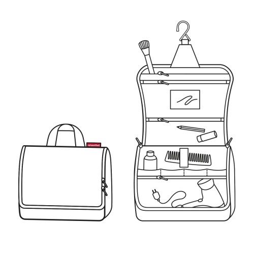 Trousse De Toilette XL à Suspendre Noire En Polyester