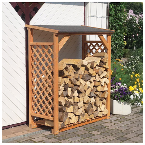 Abri Bûches En Bois Coloris Miel Simple