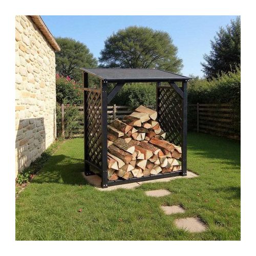 Bûcher Treillis En Bois Black Edition Simple
