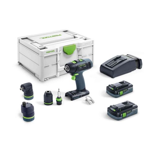 Perceuse-visseuse 18v T 18+3 Hpc 4,0 I-set + 2 Batteries 4.0ah + Chargeur + Coffret Systainer 3 - Fe