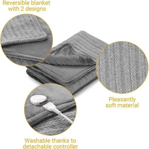 Couverture Chauffante Réversible En Maille - Hb 680 - Chauffe Rapide 120 W - Arrêt Auto