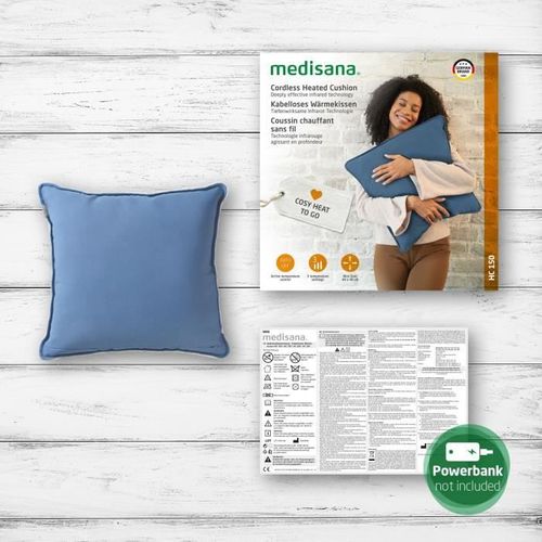 Coussin Chauffant Sans Fil - Hc 150 - 10 W - Double Face Bleu Et Blanc Polaire