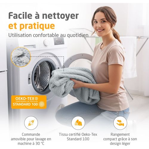 Couverture Chauffante Reversible - Hb 416 - 120 W - 9 Réglages - 180 X 130 Cm - Gris