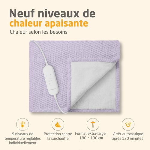 Couverture Chauffante Reversible - Hb 418 - 120 W - 9 Réglages - 180 X 130 Cm - Violet