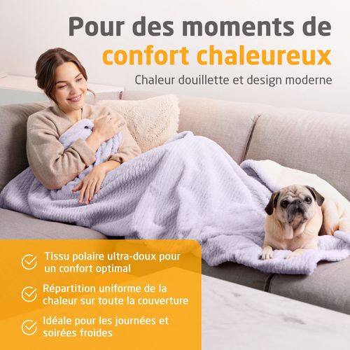 Couverture Chauffante Reversible - Hb 418 - 120 W - 9 Réglages - 180 X 130 Cm - Violet
