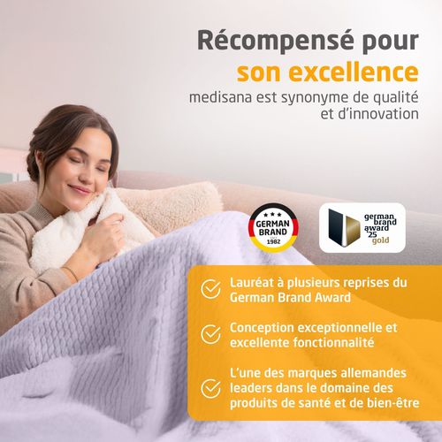 Couverture Chauffante Reversible - Hb 418 - 120 W - 9 Réglages - 180 X 130 Cm - Violet