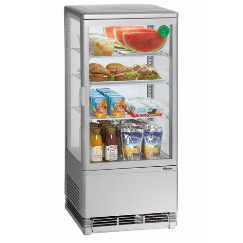 Mini Frigo Vitrine à Poser - 78 Litres Argent -