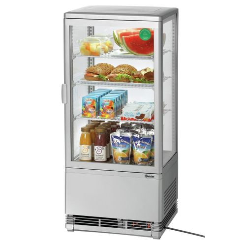 Mini Frigo Vitrine à Poser - 78 Litres Argent -