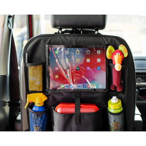 Organisateur Voiture Bébé Avec Compartiment Tablette / Protège Siège Auto Universelle - Noir