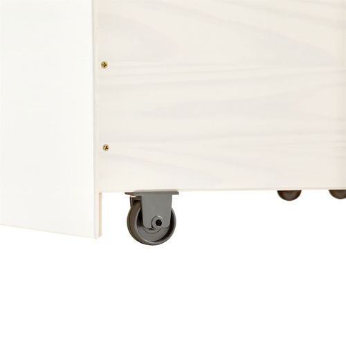 Lit Fonctionnel Mia 90 X 200 Cm, En Pin Massif Lasuré Blanc Et Rose