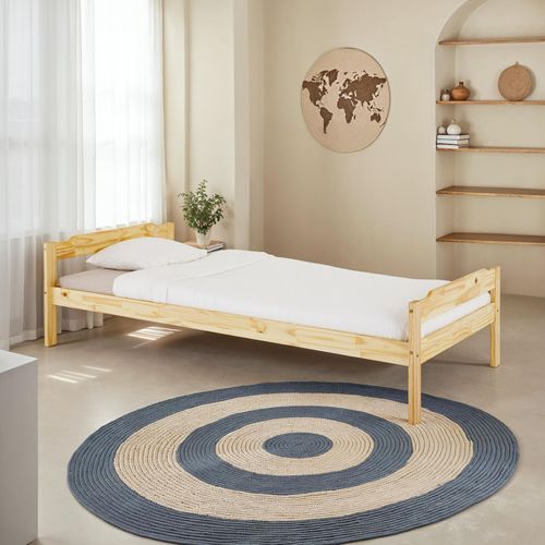 Lit En Pin Moritz, 90 X 200 Cm, Vernis Naturel