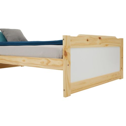 Lit En Pin Fritz, 90 X 200 Cm, Coloris Naturel Et Blanc