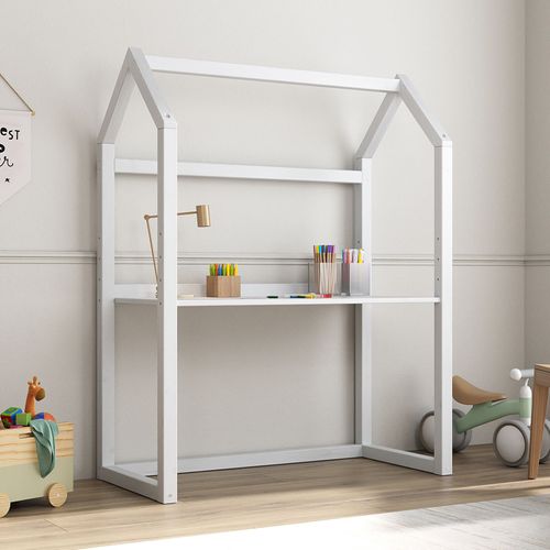 Bureau Enfant Évolutif Tina En Bois Massif - Blanc
