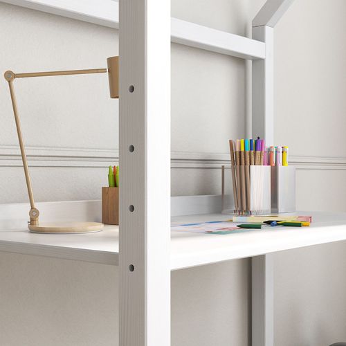 Bureau Enfant Évolutif Tina En Bois Massif - Blanc