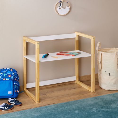 Bureau Enfant Suza Réglable En Hauteur En Pin - Blanc/naturel
