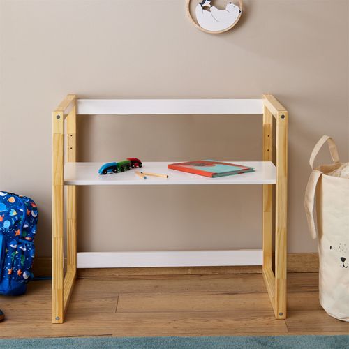 Bureau Enfant Suza Réglable En Hauteur En Pin - Blanc/naturel