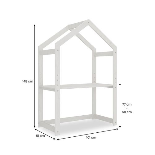 Bureau Cabane Enfant Réglable Lia Montessori En Bois Massif - Blanc