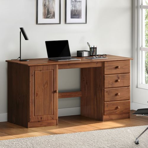 Bureau Manager L 145 Cm, En Bois Massif - Coloris Brun Foncé