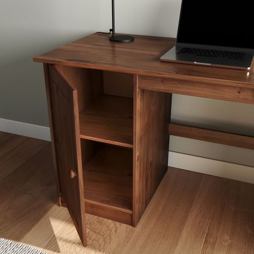 Bureau Manager L 145 Cm, En Bois Massif - Coloris Brun Foncé