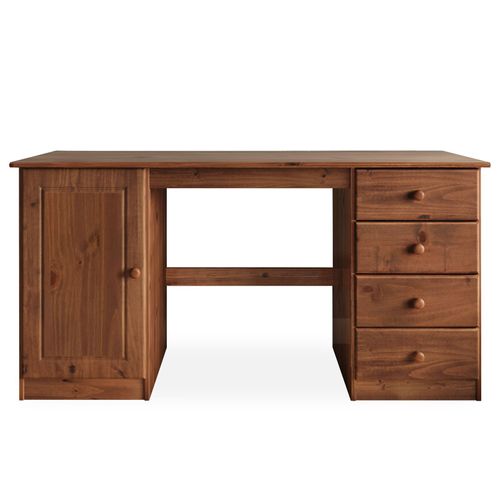 Bureau Manager L 145 Cm, En Bois Massif - Coloris Brun Foncé