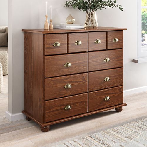 Commode Chambre Colmar L 92 Cm En Bois - Brun Foncé