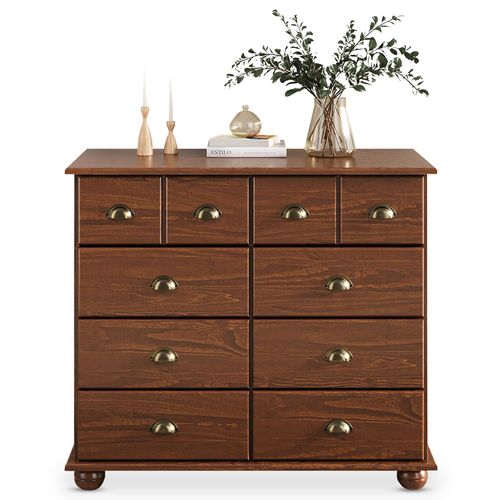Commode Chambre Colmar L 92 Cm En Bois - Brun Foncé