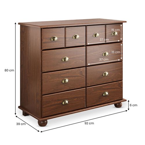 Commode Chambre Colmar L 92 Cm En Bois - Brun Foncé