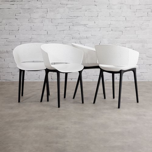 Lot De 4 Chaises De Jardin Olindo - Blanc