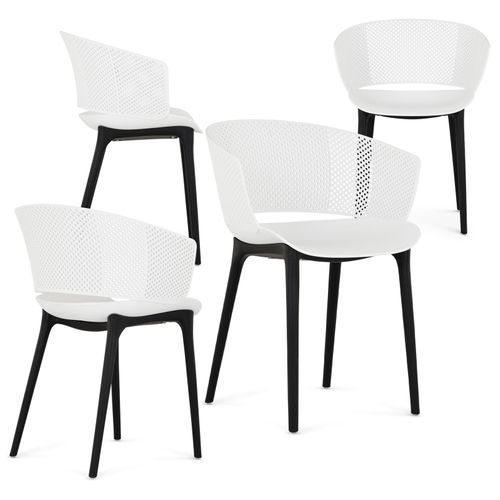 Lot De 4 Chaises De Jardin Olindo - Blanc