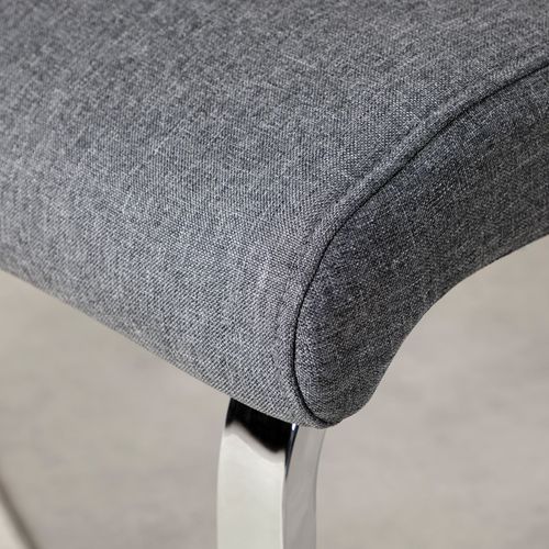 Banc Design Avec Dossier Vilas, En Tissu Gris