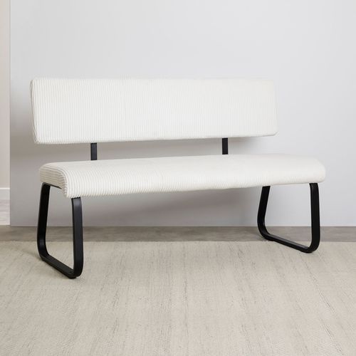 Banc De Salle à Manger Matese L 135 Cm En Velours Côtelé - Blanc