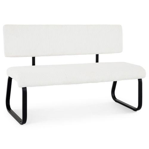 Banc De Salle à Manger Matese L 135 Cm En Velours Côtelé - Blanc