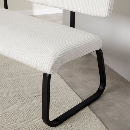 Banc De Salle à Manger Matese L 135 Cm En Velours Côtelé - Blanc