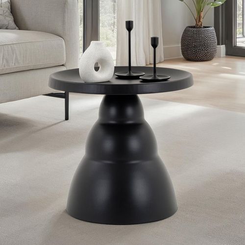 Table Basse D'appoint Loris Ronde En Métal Ø 50 Cm - Noir